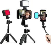 RGB caméra Couleur Video Light kit d'accessoires Comprend Lampe RGB + Clip de téléphone + trépied, 0-360 degrés Couleur, 2500k - 9000k Option de température de Couleur