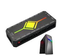 RGB Controller - 12x1x5.5cm PWM Fan Adapter Computer Accessories,LED Hub With Remote Controller - Unified RGB Control For Game Room Desk Home Theater Bedroom Playroom Party Women Gamers Men