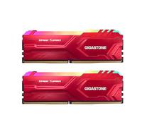 【RGB DDR4 RAM】 GIGASTONE Game Turbo 16Go Kit(2x8Go) DDR4 3200MHz PC4-25600 CL16-18-18-40 Intel XMP 2.0 AMD Ryzen 1.35V UDIMM 288pin UnbuffeRouge Non ECC Mémoire Haute Performance pour PC Bureau-Rouge