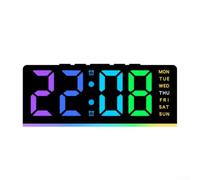 RGB Digital Alarm Clock LED Night Light Full Display