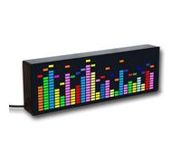 RGB Digital Audio Spectrum Analyzer, LED Music Clock, Colorful 1624 Segment Rhythm Lights, with 20 Dynamic and 7 Color Effect Display