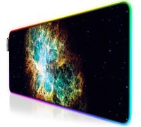 RGB Gaming Mouse Pad XXL-Bright LED Mouse Pad Multicolor 11 Modes-800 x 300 mm Non-slip Surface for PC and Mac Computer Players-Crab Nebula