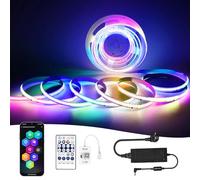 RGB+IC Ruban LED COB 10M Bande Led Strip | Avec contrôleur WIFI | 576LEDs/M 24V Dimmable Multicolore Bande lumineuse | pour Maison Chambre Cuisine