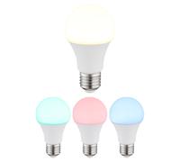 RGB LED E27 ampoule télécommande ampoule changement de couleur dimmable, boule, 8,5W 806lm 2700 Kelvin blanc chaud, DxH 6x11 cm