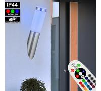 RGB LED Extérieur Lampe Murale Dimmable Inox Torche Jardin Lampe Télécommande