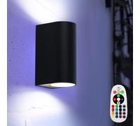 RGB LED Extérieur Lampe Murale Dimmable Jardin Télécommande Haut Bas Alu Véranda
