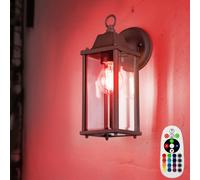 RGB LED Extérieur Lampe Murale Lanterne Télécommande Aluminium Spot Rust Dimmbar