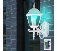 RGB LED Extérieur Lampe Murale Télécommande Façades Alu Jardin Lanterne Dimmable