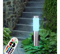 RGB LED Extérieur sur Pied Lampe Télécommande Inox de Jardin Luminaire Dimmable