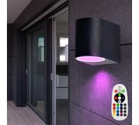 Spots muraux extérieurs pour éclairage d'entrée de porte de maison à intensité variable dans un ensemble comprenant des lampes à LED RVB