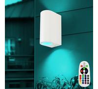 RGB LED Haut Bas Mur Luminaire Blanc Maison Porte Télécommande Extérieur Lampe