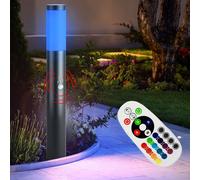 Lampadaire d'extérieur, dimmable, détecteur de mouvement, jardin, cour, lampe en acier inoxydable, télécommande dans un ensemble, y compris les lampes LED RGB