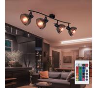 RGB LED Lampe De Plafond Intensité Variable Salon Télécommande Spot Orientable