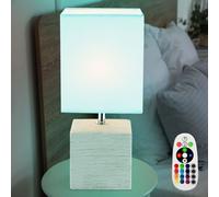 RGB LED Lampe de Table Blanc Télécommande la Vie Chambre Récolte Tissu Big Léger