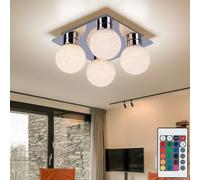 RGB LED plafonnier boule lumière télécommande lampe de salon dimmable chrome