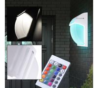 RGB LED Mur Façades Lampe Télécommande Aluminium Verre Terrain Lampe Dimmable