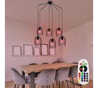 Plafonnier pendule tresse DIMMABLE lampe télécommande de salon dans un ensemble comprenant des ampoules LED RVB