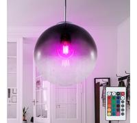 RGB LED Plafonnier Lampe à Suspension Intensité Variable Boule de Verre