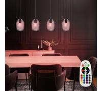 RGB LED Plafonnier Suspendu Lampe Grille Télécommande Noir Intensité Variable