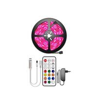 RGB LED Strip DC 12V Led Light Individually Addressable Flexible Smart Lighting Ribbon Tape Controller Adapter(5050 LED Strip Set) (Color : IR Control Size : 20M Non Waterproof) (Ir Control 10M Non