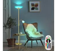 RGB LED Support de Lampe Changement Couleur Laiton Verre Plafonniers Variateur