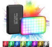 RGB LED Video Light,Mini Portable Camera Lamp CRI 95+,Dimmable Video Light 3000K/6000K,Rechargeable 3000mAh for Vlogging,Photography,Video Conference,YouTube