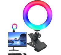 Rgb Light Design Selfie Ring Light,Sturdy Ring Light,Selfie Lights With Phone Clip,Rgb Ring Lights 4.5 Inches For Makeup And Video Calls,Recording,Stream,Multicolor