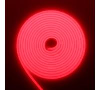 RGB Neon Ruban LED, 220V 288 LEDs/M, Etanche ip65 COB Flexible Étanche Découpable Silicone Bandeau Lumineuse Led pour Intérieur/Extérieur DIY Décoration,rouge,5M