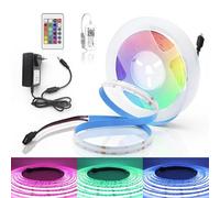 RGB Ruban LED COB 12V 2M, dimmable 576LEDs/M COB WIFI Bande Led, Contrôle App, Changement de couleur, pour Chambre Cuisine DIY Décoration, Compatible avec Alexa, Google home