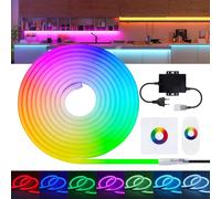 RGB Ruban LED Néon, 220V 5050 RGB Flexible Néon Bande Led Étanche Ip67 Multicolore Lumiere à Changement avec Panneau tactile et télécommande tactile pour Intérieur/Extérieur Décoration.