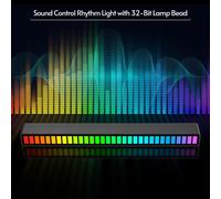 RGB Sound Control Rhythm Lights 3 PCS 32 LED 18 Colors Audio Spectrum Mode 5 Levels of Speed 4 Levels of Brightness TYPE-C USB Portable Voice Activated Atmosphere Light for Car Gaming Room Decoration