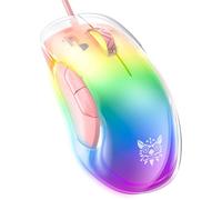 RGB Souris de Jeu Filaire Ultra-Légère 85 g, Programmable, 12800 DPI, 7 Boutons, CW925, Rose
