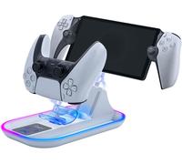 Rgb Station De Chargement Pour Ps Portal Remote Player, Support De Charge Vertical Chargeur Manette, 14 Lumières Rgb Pour Ps Portal Remote Player/Ps5 Controller