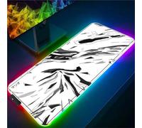 RGB Tapis de Souris Gaming Grand Tapis de Souris XXL 800x300x3mm 14 Modes d'éclairage LED Lumineuse Tapis de Souris Mouse Pad Rétroéclairage pour Gamer Clavier PC, Noir Blanc