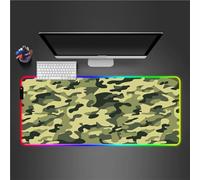 RGB Tapis de Souris Gaming Grand Tapis de Souris XXL 900x400x3mm 14 Modes d'éclairage LED Lumineuse Tapis de Souris Mouse Pad Rétroéclairage pour Gamer Clavier PC, Camouflage