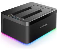 RGB USB 3.0 Station d¿Accueil, avec la Fonction de Clone Hors-Ligne, pour HDDs et SSDs 2,5 et 3,5 Pouces, Double Baie 2 x 20 to, UASP Soutenu (SA02003-BK)