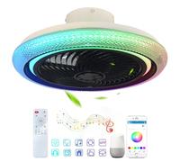 RGB Ventilateur Plafond Avec Lumiere Alexa Réversible 6 Vitesses Dimmable Plafonnier Ventilateur De Plafond Et Telecommande APP Timer Lustre Ventilateur Avec Fonction Mémoire