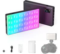 RGB Video Light, RM120 Portable on Camera Light, 5000mAh 2500K-8500K CRI 98+, Professional Video Conference Lighting Full Color LED Panel Light for Vlog, Photography - 3808