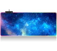 RGB XXL Gaming Mouse Pad 900 x 400-LED 7 Colours-4 Lighting Effects-Adjustable Non-Slip Washable-for Desktop and Laptop Stars C04