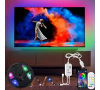 RGBIC LED Strip 4 Metres,Dreamcolor LED TV Backlight for 55 to 70 inch TVs,Music Sync,Applications and Remote Control,Built-in USB LED IC Lighting for TV Room Decoration