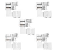 RGBW Connector Supernight 90 Degree LED Strip Connectors 5 Pin L Shape for 10mm Wide SMD 5050 2835 RGBW/RGBWW LED Strip Lights PCB LED Corner Connector Kit, 5pcs