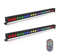 RGBW LED Barre Wallwasher avec Télécommande, 24 * 3W Lumière de Scène Console, Effet Chapiteau pour DJ Bar Soiree Fête Disco Éclairage Mariage Halloween Noël, 2 pièce