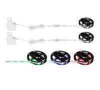 RGBW LED Strip Télécommande Bande lumineuse RGB Changement de couleur Bande LED 2m dimmable, raccourcissable, 12W 220Lm, L 200 cm, set de 2 pièces