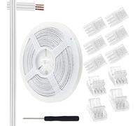RGBZONE Kit de connecteurs LED à 3 broches de 10 mm avec câble d'extension à 3 broches de 10 m et 10 connecteurs de bande LED à 3 broches pour bande lumineuse LED SMD 5050 de 10 mm IP20/IP65 WS2812B