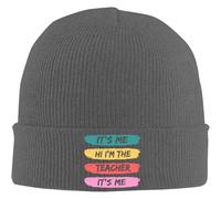 RGCRGF Chapeau Chaud en Hiver, c’est Moi Salut Je suis Le Professeur C’est Moi Tuque en Tricot Mou Chapeau d’Hiver Chaud Noir pour Hommes Femmes Porter quotidiennement Camping Bonnet tricoté
