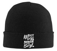 RGCRGF Chapeau Chaud en Hiver, tuque Chaud en désordre Je Fais de Mon Mieux Bonnet Casquette des Femmes Casquette des Hommes Chapeau d’Hiver Un Chapeau Ample d’Hiver