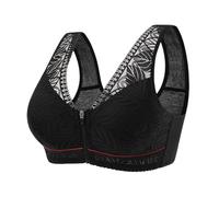 RGDIDG Femmes Été Grande Taille 3/4 Coupe Avant Zip Soutien-Gorge Dentelle Respirant Non-Acier Anneau Soutien-Gorge sous-vêtements