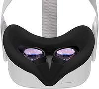 RGEEK Masque de protection en silicone pour casque Oculus Quest 2 VR Oculus Quest 2 - Anti-transpirant, résistant à la lumière, antidérapant, lavable - Accessoires Oculus Quest 2 (Noir)