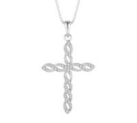 RGEMCY Collier délicat avec croix pour femme | Pendentif en argent sterling 925 | Cadeaux religieux | Collier de foi chrétienne en argent sterling et oxyde de zirconium