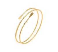 RGEVGER Bracelet manchette plaqué or poli - Style bohème minimaliste - Réglable - Triple ouvert, pour anniversaire, fête des mères ou Noël, NO, Métal, Pas de gemme